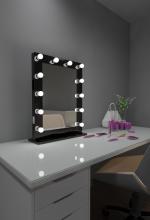 Paris Mirrors HMIR24326000D-BLK - Hollywood Vanity Mirror - Bluetooth & LED BULBS