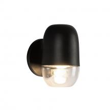 Kuzco Lighting Inc EW38504-BK/CL - Yara 4-in Black/Clear Glass LED Exterior Wall