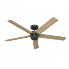 Hunter 52264 - Hunter 52 inch Burton Noble Bronze Damp Rated Ceiling Fan and Wall Control