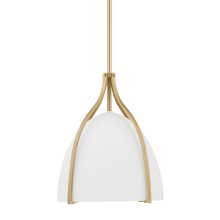 Hunter 48118 - Hunter Arcelia Matte Black with Cased White Glass 1 Light Pendant Ceiling Light Fixture