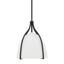 Hunter 48119 - Hunter Arcelia Alturas Gold with Cased White Glass 1 Light Pendant Ceiling Light Fixture