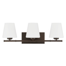 Hunter 48116 - Hunter Fauna Grove Matte Bronze 3 Light Medium Bathroom Vanity Wall Light Fixture