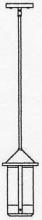 Arroyo Craftsman BSH-6LM-BK - 6&#34; berkeley long body stem hung pendant