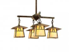 Arroyo Craftsman CCH-8/4BGW-VP - 8&#34; carmel 4 light chandelier with bungalow overlay
