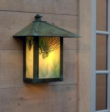 Arroyo Craftsman EW-12PFTN-BZ - 12&#34; evergreen flush wall mount with pine needle filigree