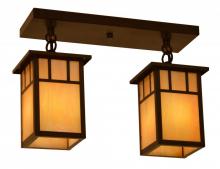 Arroyo Craftsman HCM-4L/2EF-BK - 4&#34; huntington 2 light ceiling mount without overlay(empty)