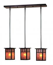 Arroyo Craftsman HICH-4L/3DTGW-AB - 4&#34; huntington 3 light in-line, double t-bar overlay