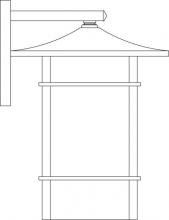 Arroyo Craftsman KAB-12TSCR-BZ - 12&#34; katsura wall mount with toshi overlay