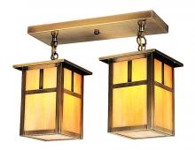 Arroyo Craftsman MCM-6/2TGW-AB - 6&#34; mission 2 light ceiling mount with T-bar overlay