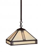 Arroyo Craftsman PSH-12CS-BZ - 12&#34; prairie stem hung pendant
