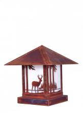 Arroyo Craftsman TRC-12DRAM-AB - 12&#34; timber ridge column mount with deer filigree
