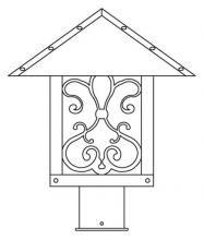 Arroyo Craftsman TRP-12ASGW-BK - 12&#34; timber ridge post mount with ashbury  filigree