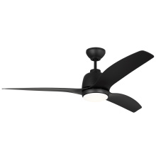 Visual Comfort & Co. Fan Collection 3AVLCR54MBKD - Avila 54&#34; Dimmable Integrated LED Indoor/Outdoor Coastal Black Ceiling Fan with Light Kit
