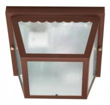 Nuvo 60/472 - 2 Light - 10&#34; Carport Flush with Textured Frosted Glass - Old Bronze Finish