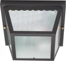 Nuvo 60/473 - 2 Light - 10&#34; Carport Flush with Textured Frosted Glass - Black Finish