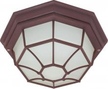 Nuvo 60/535 - 1 Light - 12&#34; Flush Spider Cage with Glass Lens - Old Bronze Finish