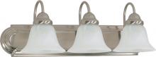 Nuvo 60/6075 - Ballerina - 3 Light - 24&#34; - Vanity - with Alabaster Glass Bell Shades; Color retail packaging