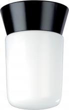 Nuvo SF77/154 - 1 Light - 8&#34; Utility Ceiling with White Glass - Black Finish