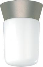 Nuvo SF77/155 - 1 Light - 8&#34; Utility Ceiling with White Glass - Satin Aluminum Finish