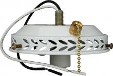 Nuvo SF77/461 - 4&#34; Wired Fan Light Holder With On-Off Pull Chain And Intermediate Socket; White Finish
