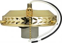 Nuvo SF77/462 - 4&#34; Wired Fan Light Holder With On-Off Pull Chain And Intermediate Socket; Brass Finish