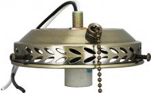 Nuvo SF77/466 - 4&#34; Wired Fan Light Holder With On-Off Pull Chain And Candelabra Socket; Antique Brass Finish