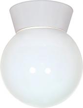 Nuvo SF77/532 - 1 Light - 8&#34; Utility Ceiling with White Glass White Finish