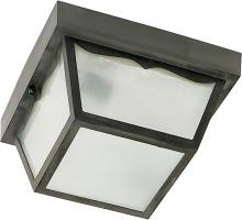 Nuvo SF77/863 - 1 Light - 8&#34; Carport Flush with Frosted Acrylic Panels - Black Finish