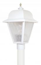 Wave Lighting 409-WH - SAXONY POST LANTERN WHITE W/FROSTED BEVELED LENS