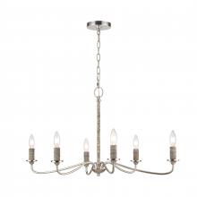 ELK Home 32482/6 - Abaca 32&#39;&#39; Wide 6-Light Chandelier - Polished Nickel