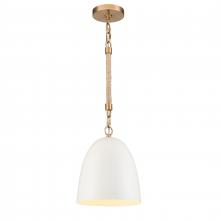 ELK Home 47811/1 - Downington 8.75&#39;&#39; Wide 1-Light Mini Pendant - Brushed Brass with Matte White