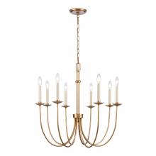 ELK Home 89718/8 - Neville 28&#39;&#39; Wide 8-Light Chandelier - Natural Brass