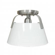 ELK Home 90180/1 - Jepson 9.5&#39;&#39; Wide 1-Light Semi Flush Mount - Matte White with Brushed Nickel