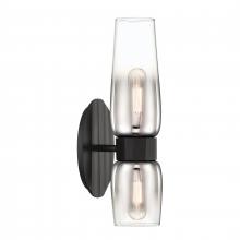 ELK Home 9760-MB-CLGR - Flame 14&#39;&#39; High 2-Light Sconce - Matte Black