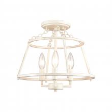 ELK Home EC89683/3 - Joanie 13&#39;&#39; Wide 3-Light Semi Flush Mount - Antique White