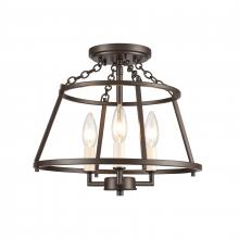 ELK Home EC89693/3 - Joanie 13&#39;&#39; Wide 3-Light Semi Flush Mount - Old Bronze